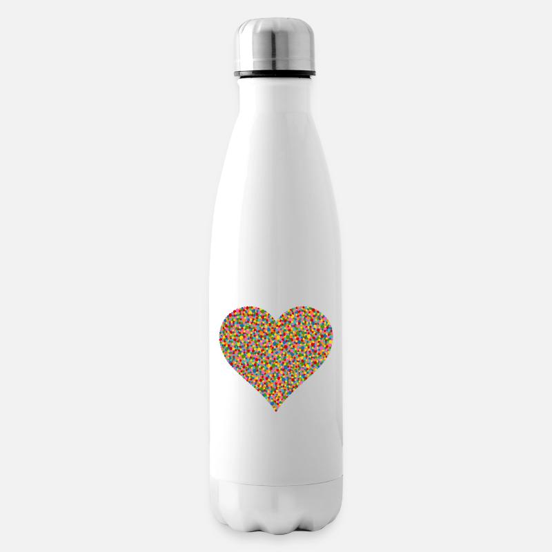 Konfetti Herz - Isolierflasche - Weiß