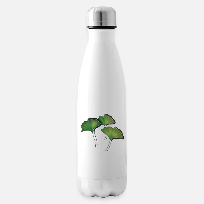 Ginko Feuilles/Ginkgo leaf - Bouteille isotherme - blanc