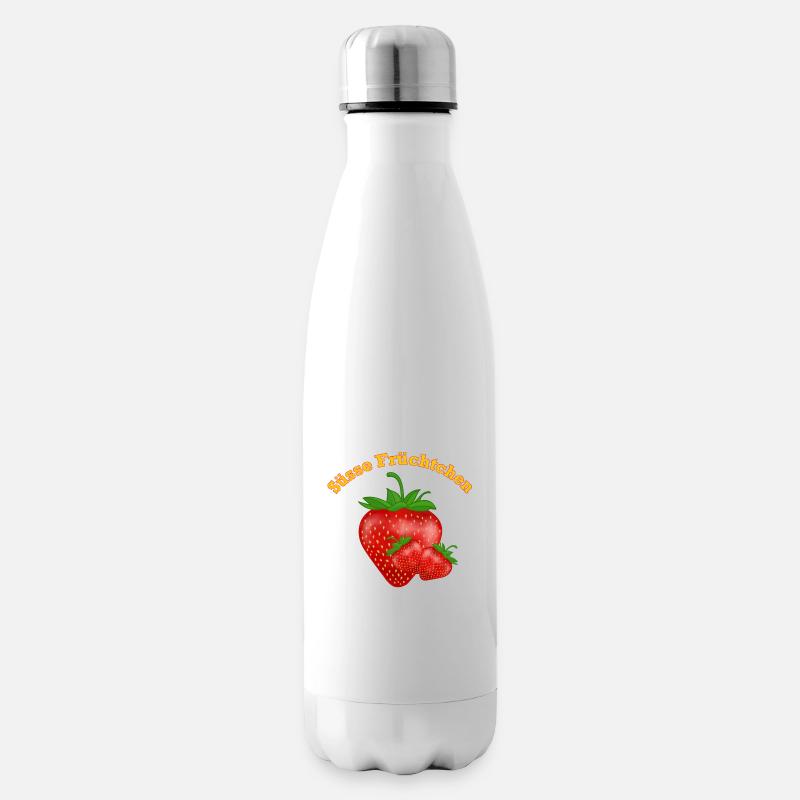 Süsse Früchtchen, Erdbeeren - Isolierflasche - Weiß