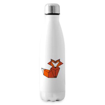 Fox Origami Stil - Isolierflasche - Weiß - Rechts