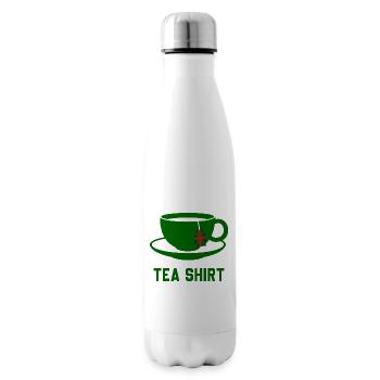 Tea Shirt – Calm Teacup Pun - Insulated Water Bottle - white - Right