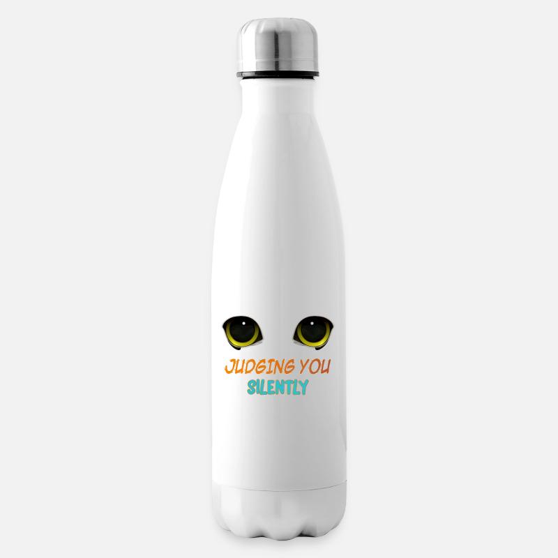 Katze - ich verurteile Dich schweigend - Isolierflasche - Weiß