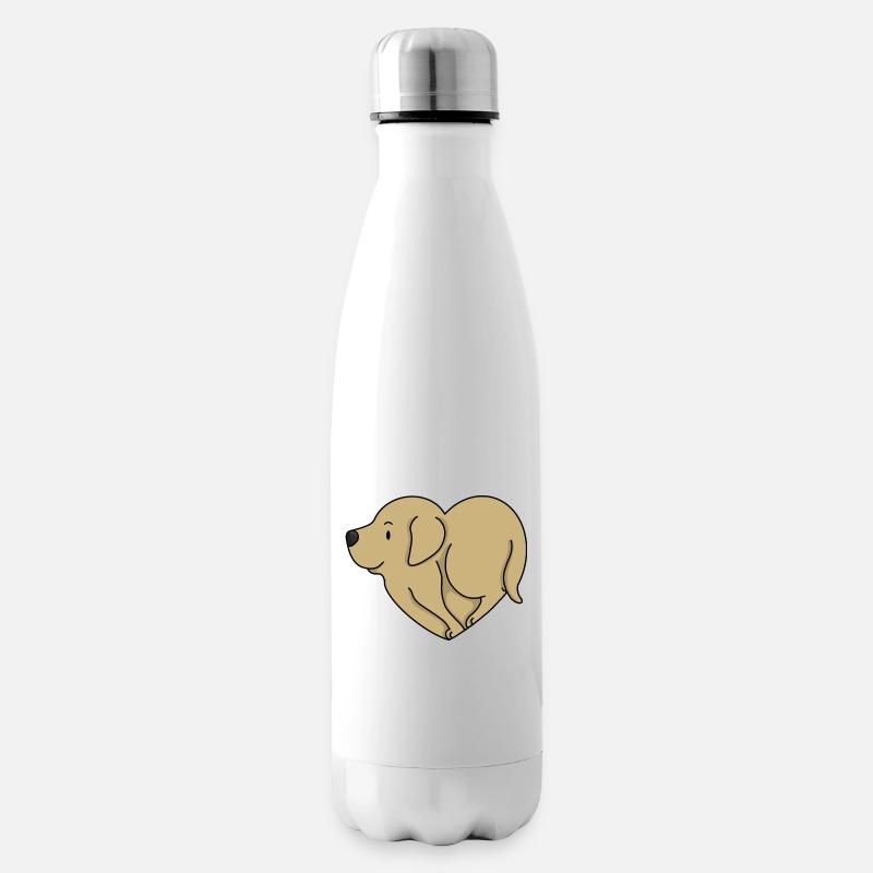 Amour Golden Retriever - Bouteille isotherme - blanc
