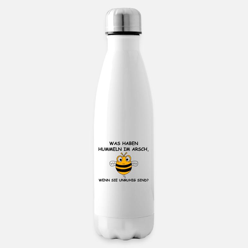 Hummeln im Hintern | lustige Sprüche, Sarkasmus - Isolierflasche - Weiß
