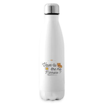 Veux tu etre ma marraine ? Annonce Demande - Bouteille isotherme - blanc - Droite