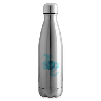 Gaming symbol blue orb - Insulated Water Bottle - silver - Right
