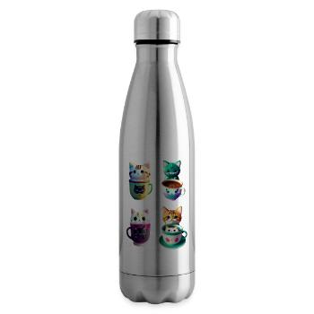 My best friend is kawaii kitty cat coffee - Insulated Water Bottle - silver - Right