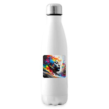 Femme dans le style graffiti - Bouteille isotherme - blanc - Droite