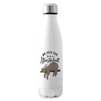 Faultier Mir doch egal Ich bin in Altersteilzeit - Isolierflasche - Weiß - Rechts