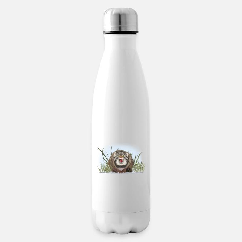 Manul n’aime pas caresser - Bouteille isotherme - blanc