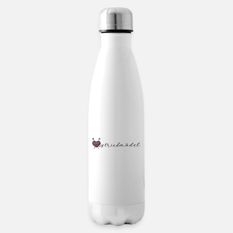 Stricken Frau Mädchen Strickmädel Geschenkidee - Isolierflasche - Weiß