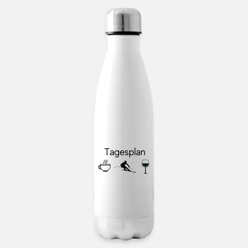 Tagesplan-Ski - Isolierflasche - Weiß