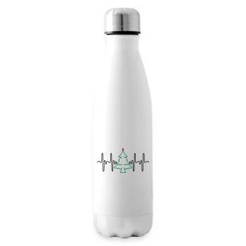 Heartbeat Christmas Tree (colors changeable) - Insulated Water Bottle - white - Right