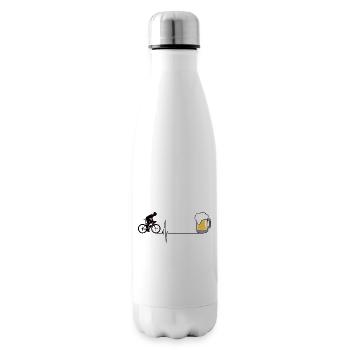 Fahrrad Herzschlag Bier - Isolierflasche - Weiß - Rechts