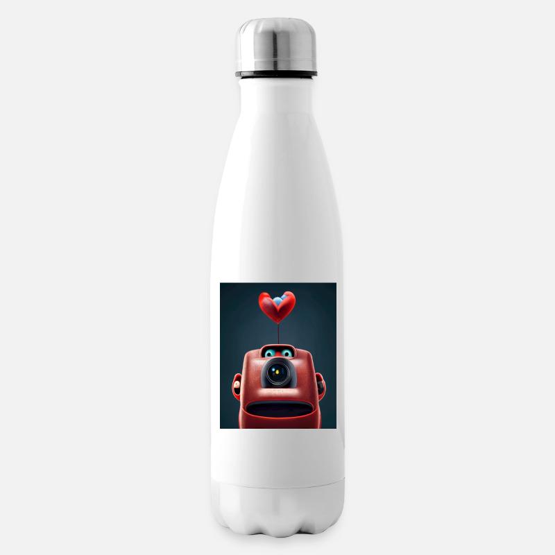 Robot Love - Insulated Water Bottle - white