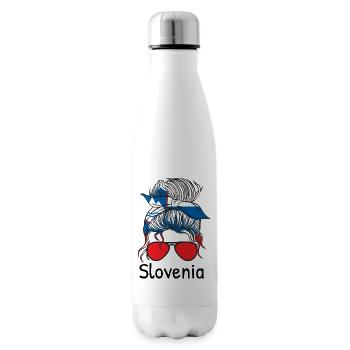 Slowenien Flagge Balkan Slowenische Fahne Vintage - Isolierflasche - Weiß - Rechts