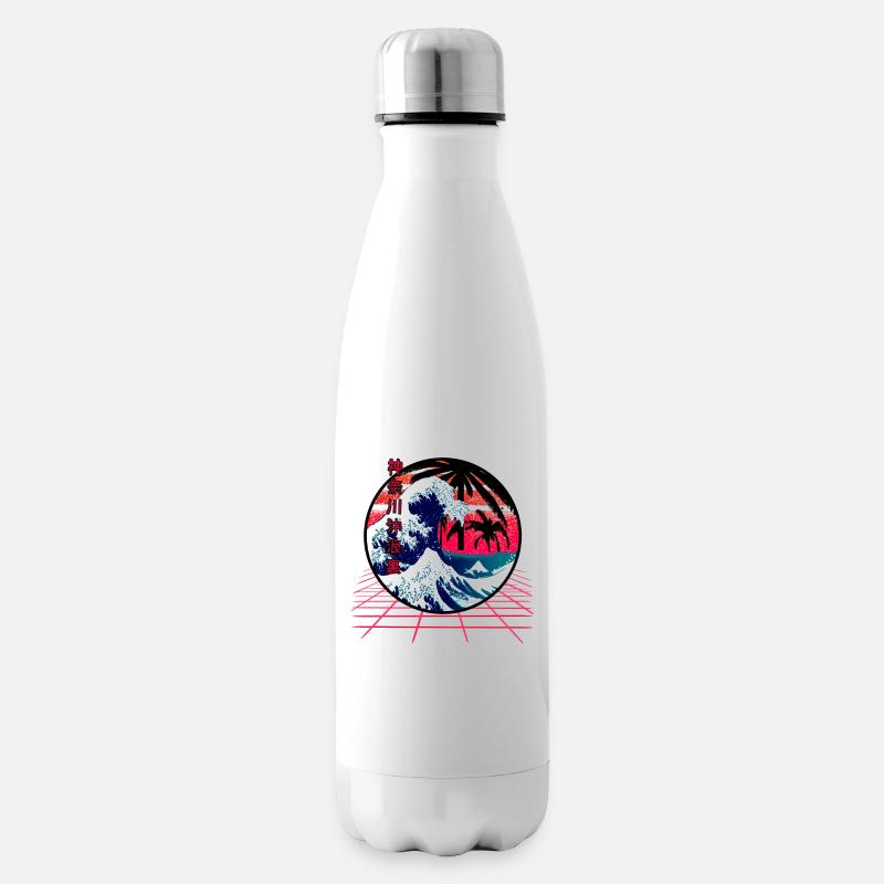 die große Welle vor kanagawa retro wave - Isolierflasche - Weiß