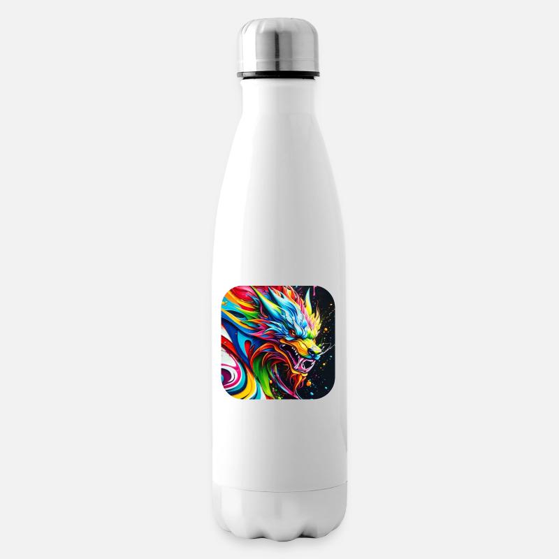 Cooler Chinesischer Drache im Graffiti Style - Isolierflasche - Weiß