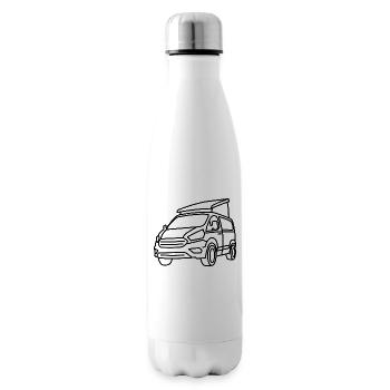Camper with pop-up roof - Black contour - Insulated Water Bottle - white - Right