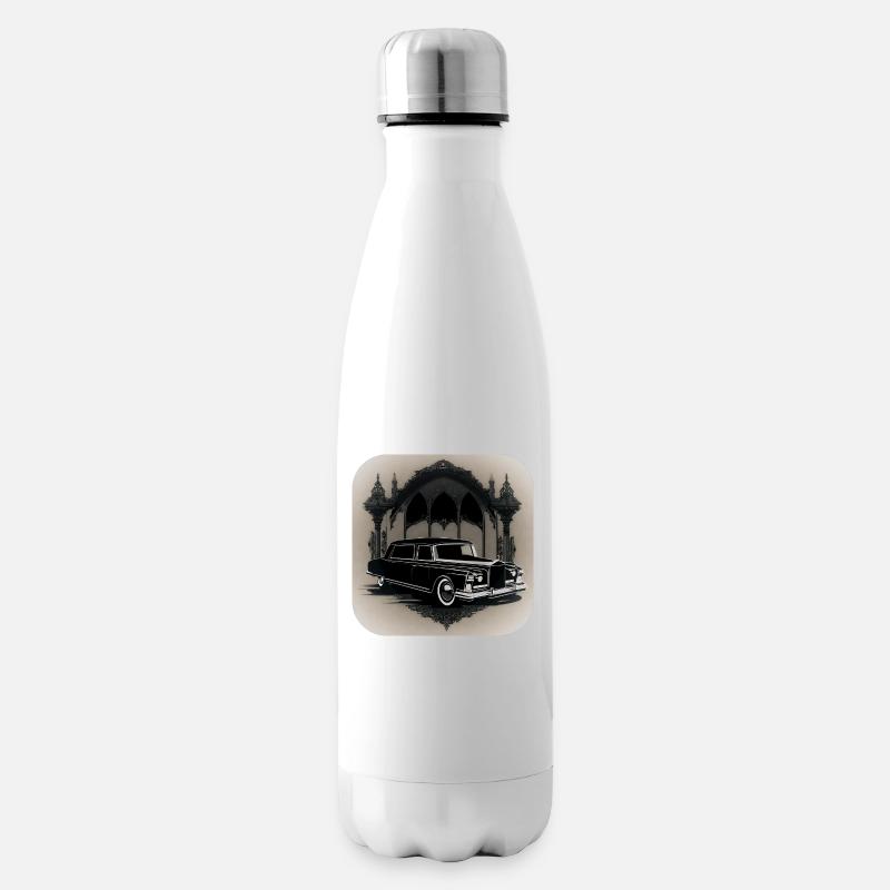 Cooler Oldtimer Leichenwagen - Isolierflasche - Weiß