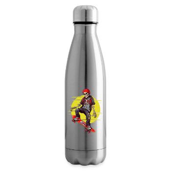 Skateboard Squelette - Bouteille isotherme - argent clair - Droite