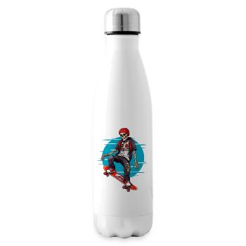 Skateboarding Skelett - Isolierflasche - Weiß - Rechts
