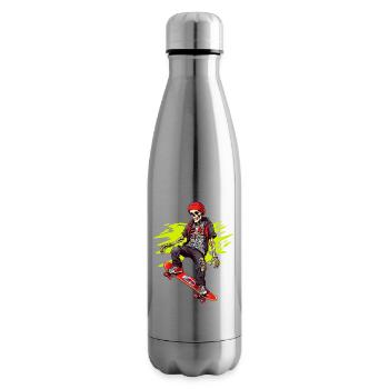 Skateboard Squelette - Bouteille isotherme - argent clair - Droite