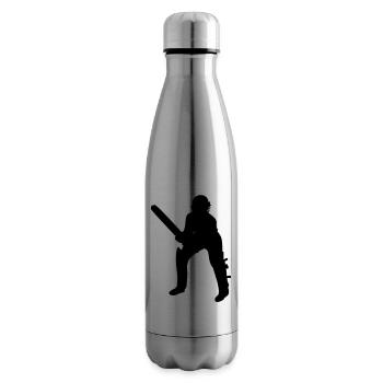 Cricket Batsman Batter - Insulated Water Bottle - silver - Right