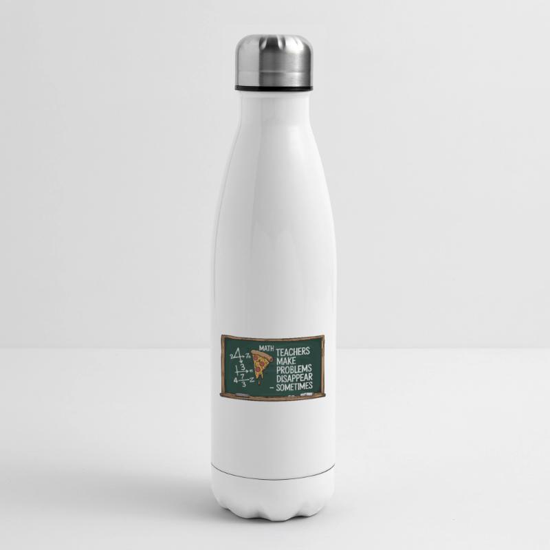 Funny Math Teacher Design Pizza & Problem Solving Insulated Water Bottle