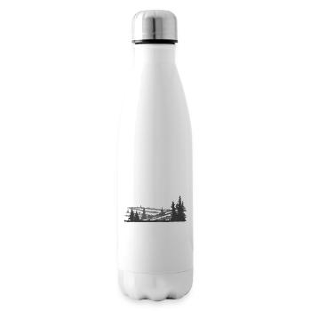Waldlandschaften in Graustufen. Einfach und schön. - Isolierflasche - Weiß - Rechts