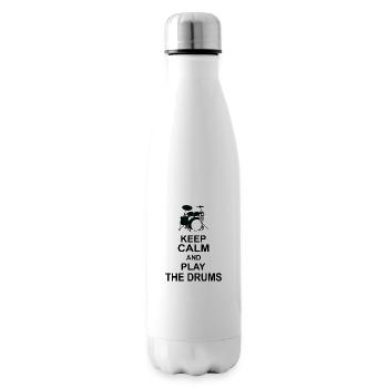 Keep calm and play the Drums - Isolierflasche - Weiß - Rechts