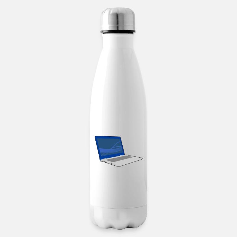 Laptop computer keyboard PC notebook gift idea - Insulated Water Bottle - white