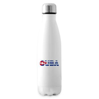 Cuba logo logo drapeau pays cadeau maison - Bouteille isotherme - blanc - Droite