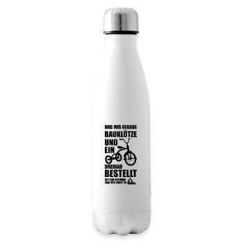 Lustige Sprüche Kindheit Optimismus Geschenkidee - Isolierflasche - Weiß - Rechts