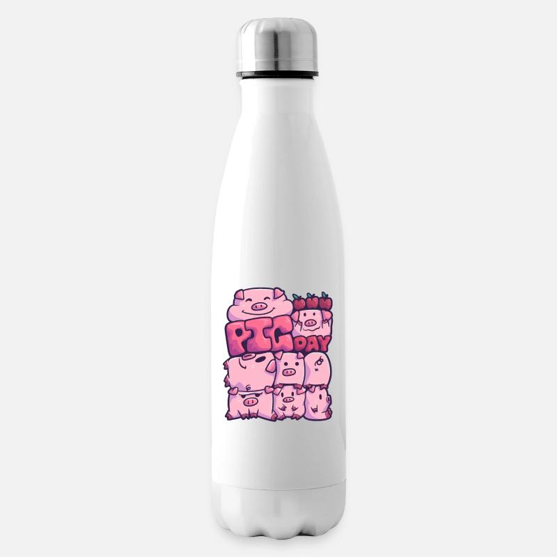 Cochon cochon cochon ferme ferme ami - Bouteille isotherme - blanc
