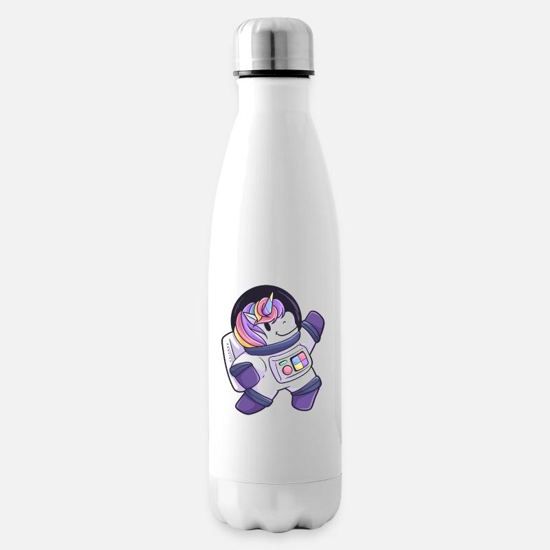 Cadeau d'astronaute de l'espace extra-atmosphérique de licorne - Bouteille isotherme - blanc