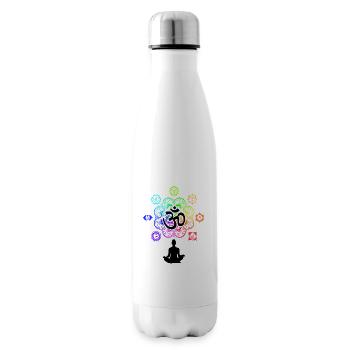 Symboles de chakra de méditation Les sept chakras - Bouteille isotherme - blanc - Droite