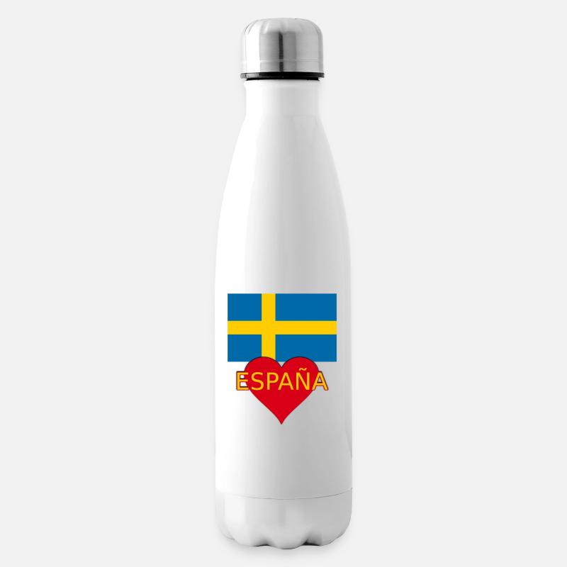 Drapeau Suède Espagne - Bouteille isotherme - blanc