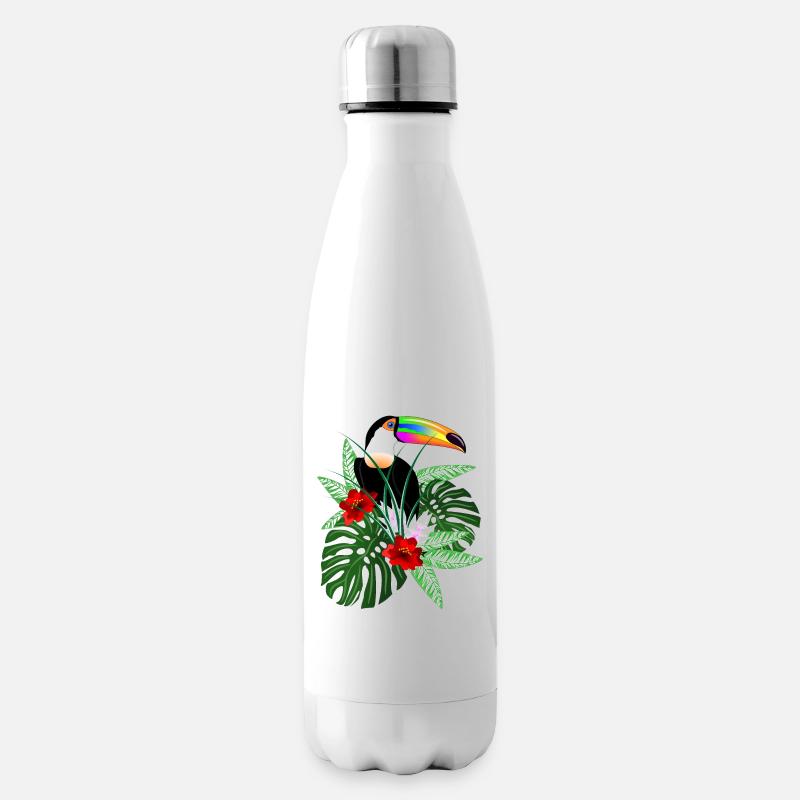Vogel Tukan - Isolierflasche - Weiß