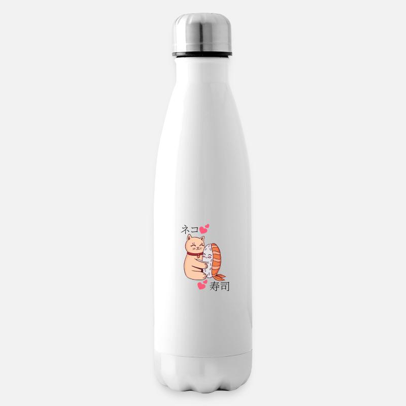 katze sushi süss kawaii - Isolierflasche - Weiß