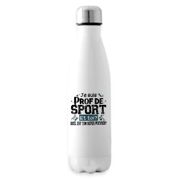 Prof de Sport Professeur Métier Cadeau Humour - Bouteille isotherme - blanc - Droite