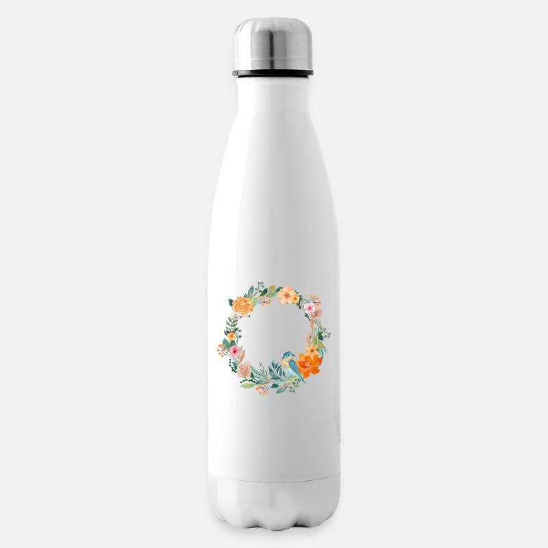 Oiseau bleu - Bouteille isotherme - blanc