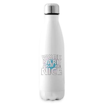 Work hard and be nice - Insulated Water Bottle - white - Right