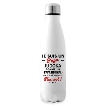 Je suis un papa judoka, fête des pères, noël - Bouteille isotherme - blanc - Droite