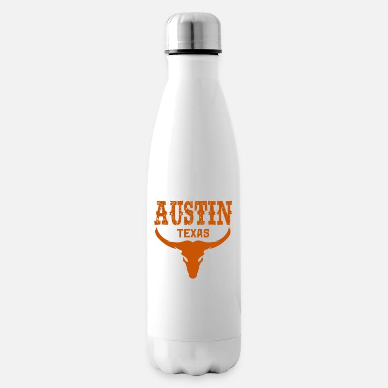 Austin, Texas - Insulated Water Bottle - white