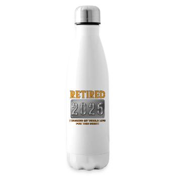 Retired 2025 - Endlich in Rente - Isolierflasche - Weiß - Rechts