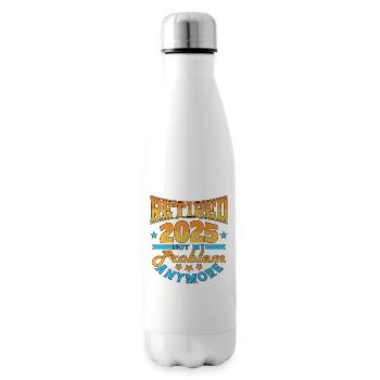 Retired 2025 - Endlich in Rente - Isolierflasche - Weiß - Rechts