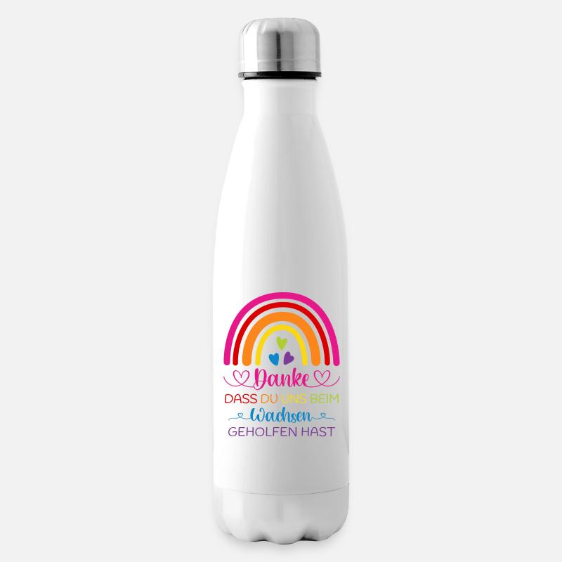 Boho Regenbogen bunt Danke sagen Kindergarten Kita - Isolierflasche - Weiß