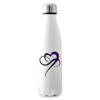 Unendliche Liebe Herz Bunte Linien Infinity Heart - Isolierflasche - Weiß - Rechts