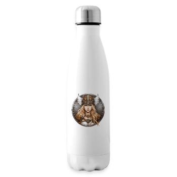 Blonde Schildmaid mit Walkürenhelm - Isolierflasche - Weiß - Rechts
